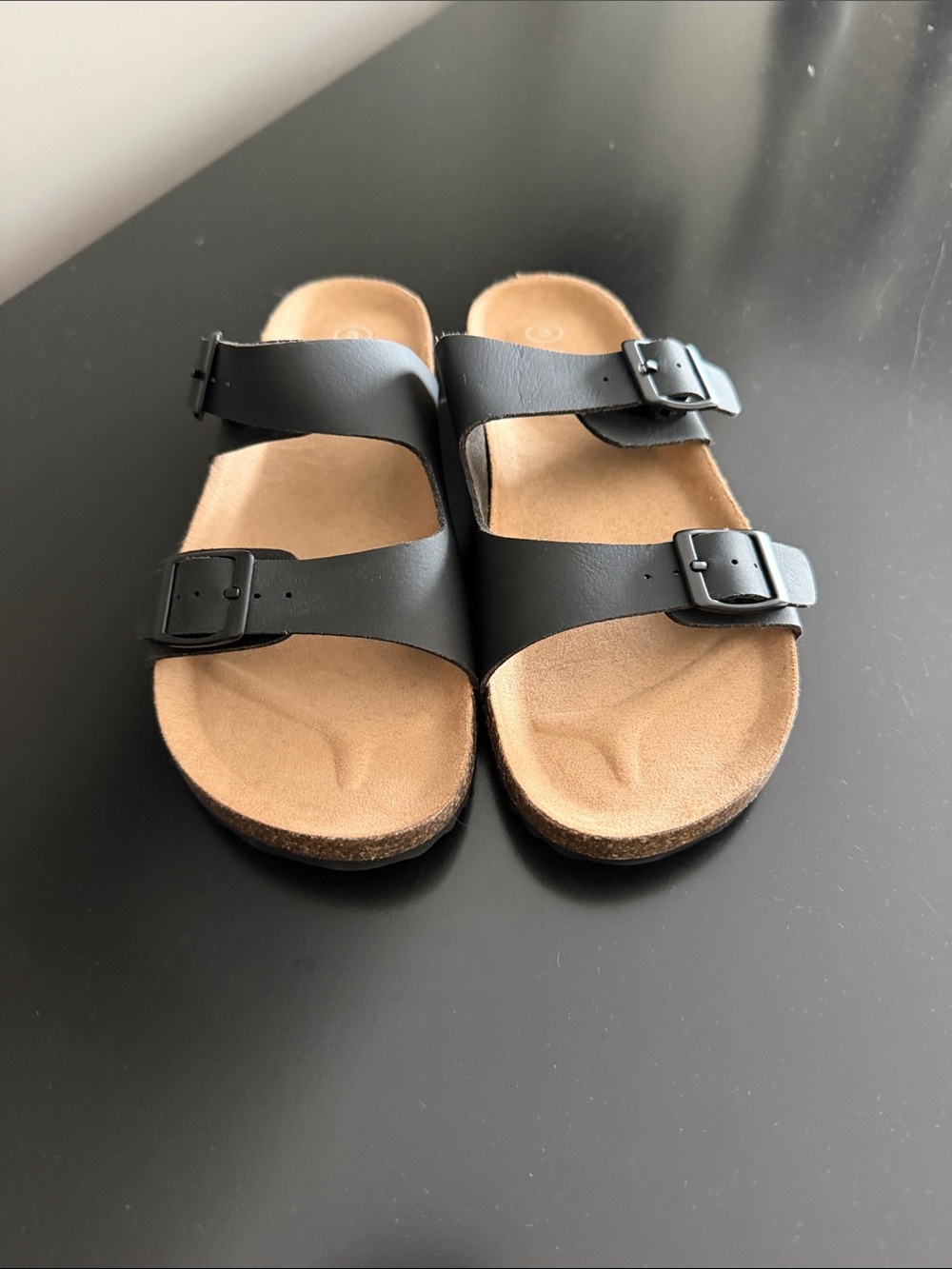 NWOT Double-Buckle Slide Sandals